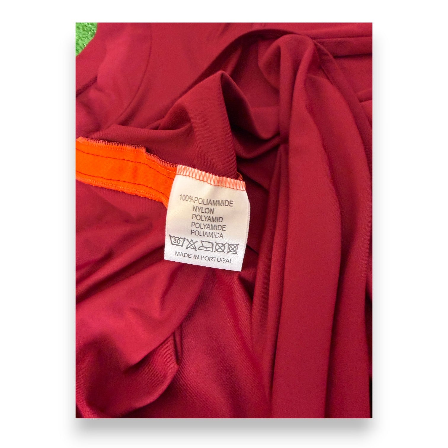 Etichetta interna maglia AS Roma 2005-06 Diadora – Made in Portugal – 100% Poliammide – Player Issued Panucci N.2