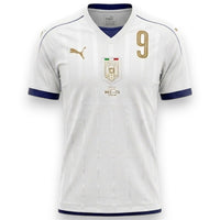 Fronte maglia Italia Away 2016 Player Issued Pellè – Puma Campioni del Mondo – match detail Macedonia-Italia Skopje 09.10.2016