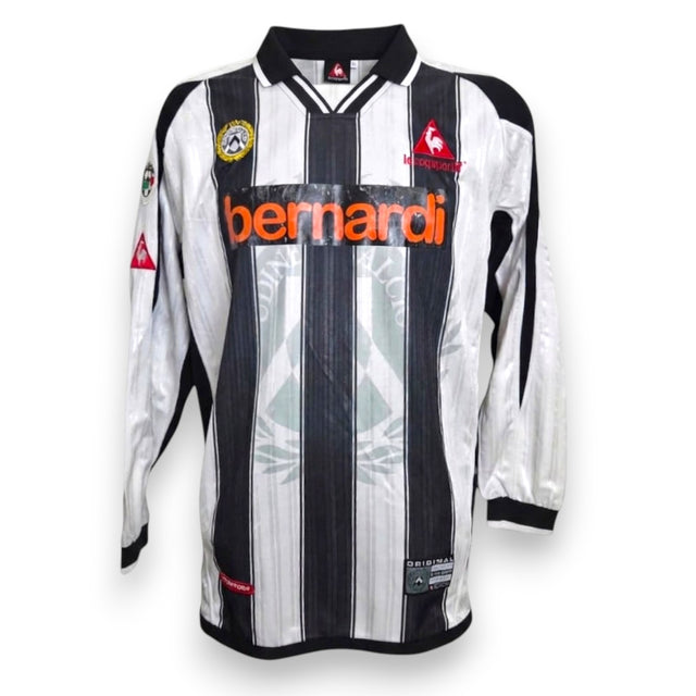 Fronte maglia Udinese Home 2002-03 Player Issued Mirko Pieri numero 26 – Le Coq Sportif – sponsor Bernardi – Serie A