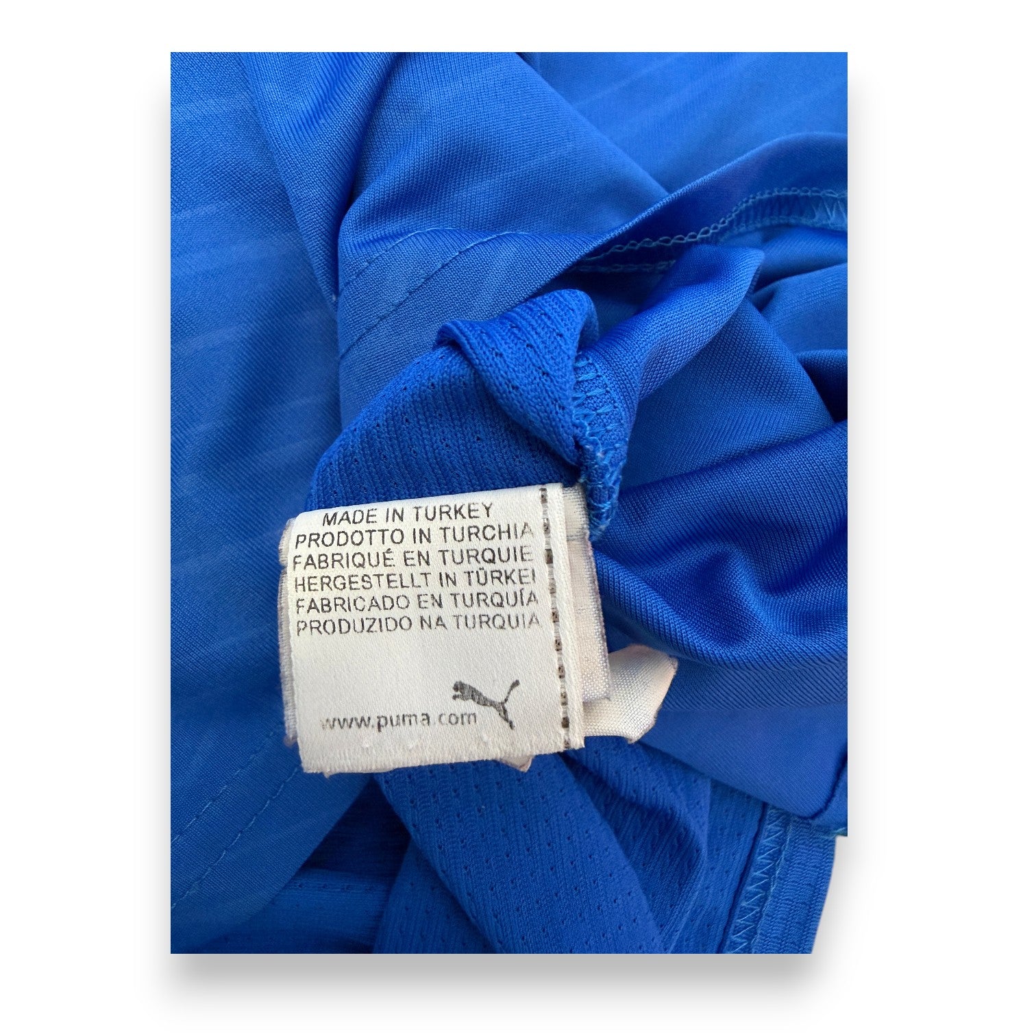 Etichetta interna maglia Italia 2010-11 Made in Turkey – Puma – dettaglio autenticità Store