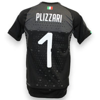Maglia portiere Italia GK 2017-18 Player Issued Alessandro Plizzari numero 1 – Puma evoKNIT – nero grigio geometrico
