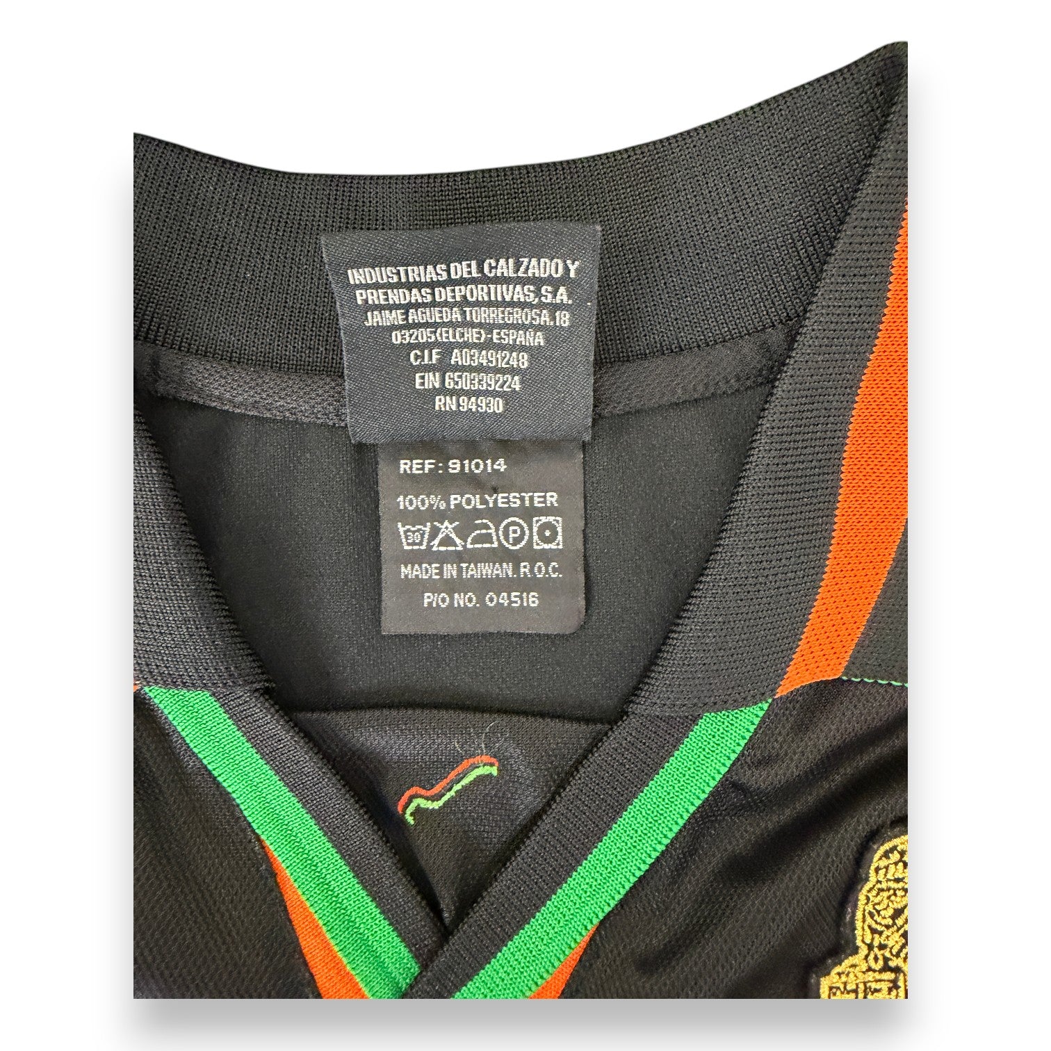 Etichetta Kelme maglia Venezia FC Home 2002-03 – Made in Taiwan – REF 91014 – Player Issued Paolo Poggi N.71