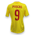 Retro maglia Romania Under-21 Home 2019 Match Issue George Pușcaș numero 9 – Joma – scritta ROMANIA – fornitura gara semifinale UEFA Euro Under-21 2019