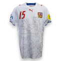 Fronte maglia Repubblica Ceca Away 2011-12 Player Issued Rajtoral numero 15 – Puma Made in Thailand – stemma FAČR – leone boemo sublimato – patch UEFA Euro 2012 Qualifying