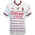Fronte maglia AC Milan Away 2022-23 Player Issued Ante Rebic numero 12 – Puma Emirates – base bianca strisce rossonere