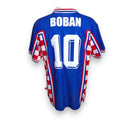 Retro maglia Croazia 1998 numero 10 Boban Vintage Lotto blu – nome e numero replica bianco
