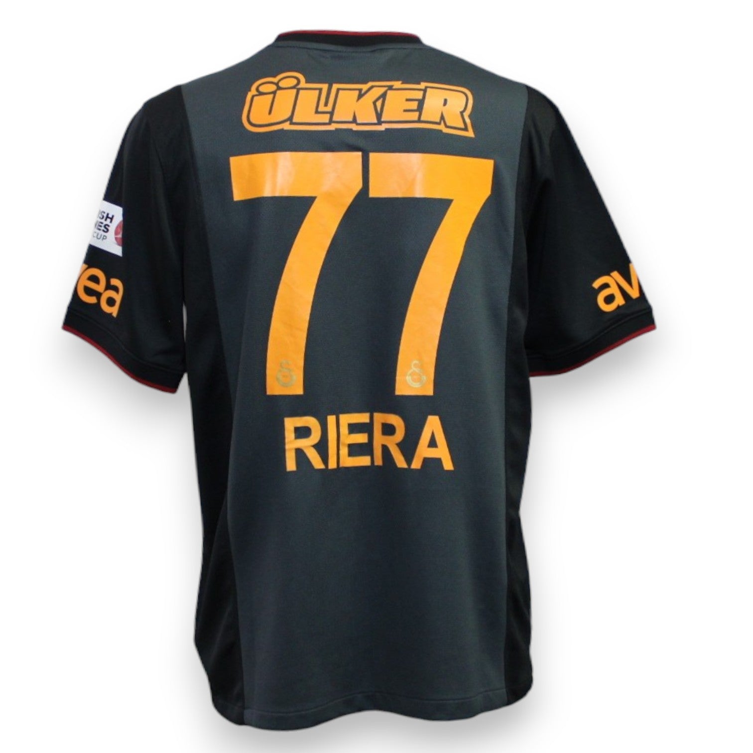 Retro maglia Galatasaray Away 2013-14 Player Issued Albert Riera numero 77 – Nike Dri-Fit – sponsor Ülker – patch Antalya Cup manica
