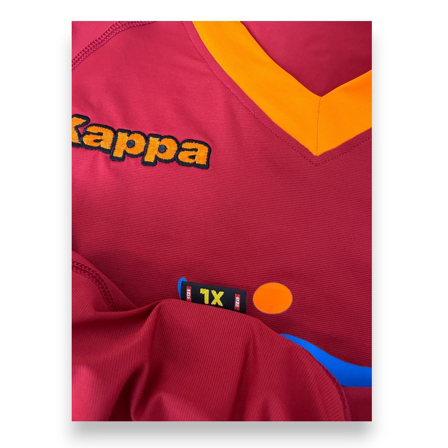 Etichetta taglia XL maglia AS Roma 2008-09 Player Issued Kappa – John Arne Riise