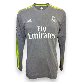 Maglia Real Madrid Away 2015-16 fronte – sponsor Fly Emirates – Adidas manica lunga