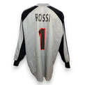 Maglia Milan GK 2001-02 Vintage Store Sebastiano Rossi numero 1 nameset replica – Adidas Opel – grigio nero