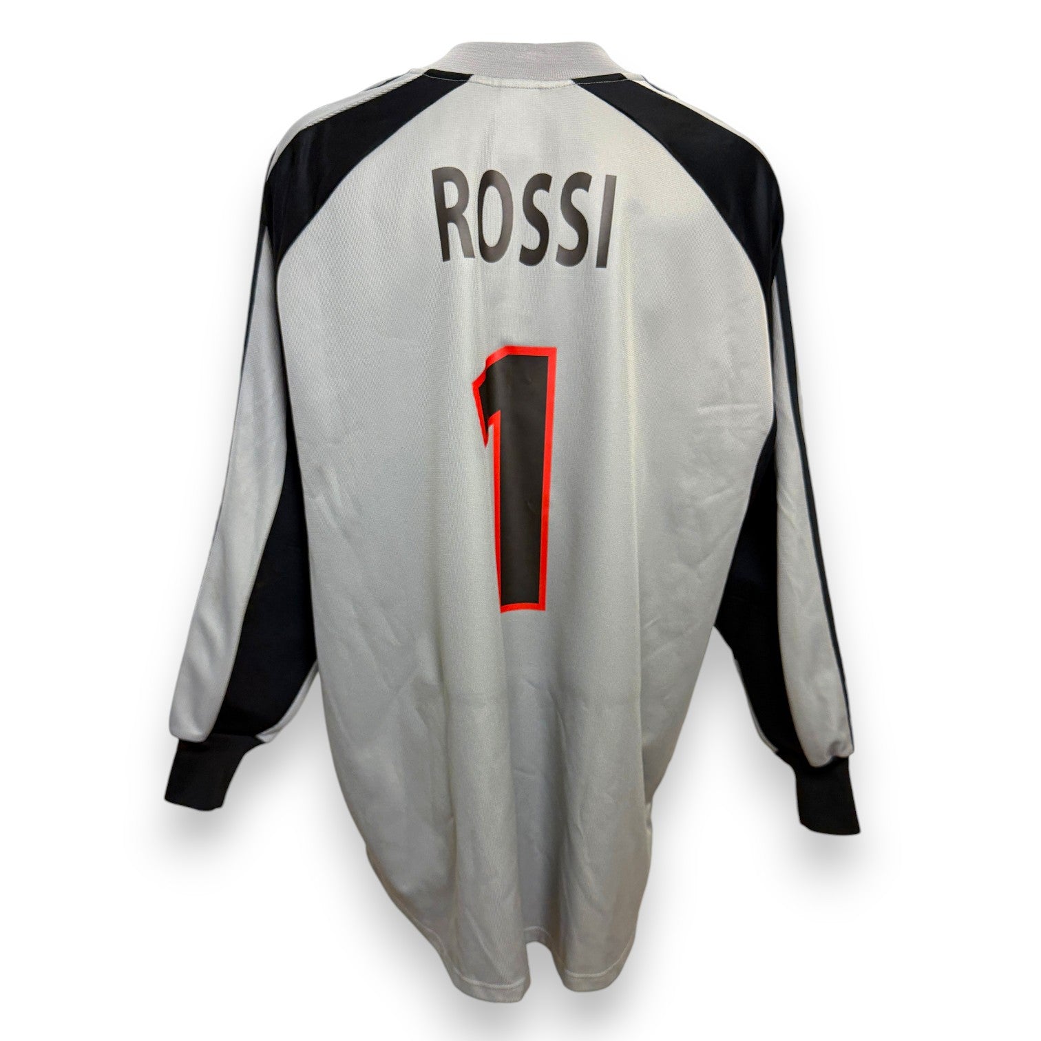 Maglia Milan GK 2001-02 Vintage Store Sebastiano Rossi numero 1 nameset replica – Adidas Opel – grigio nero