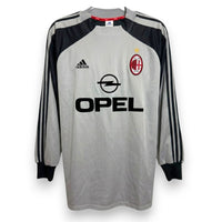 Fronte maglia Milan GK 2001-02 Adidas Vintage – sponsor Opel – stemma AC Milan – manica lunga portiere grigio