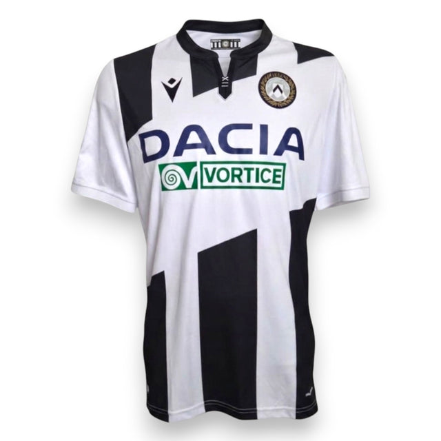 Fronte maglia Udinese Home 2019-20 Player Issued Samir numero 3 – Macron – sponsor Dacia e Vortice – Serie A