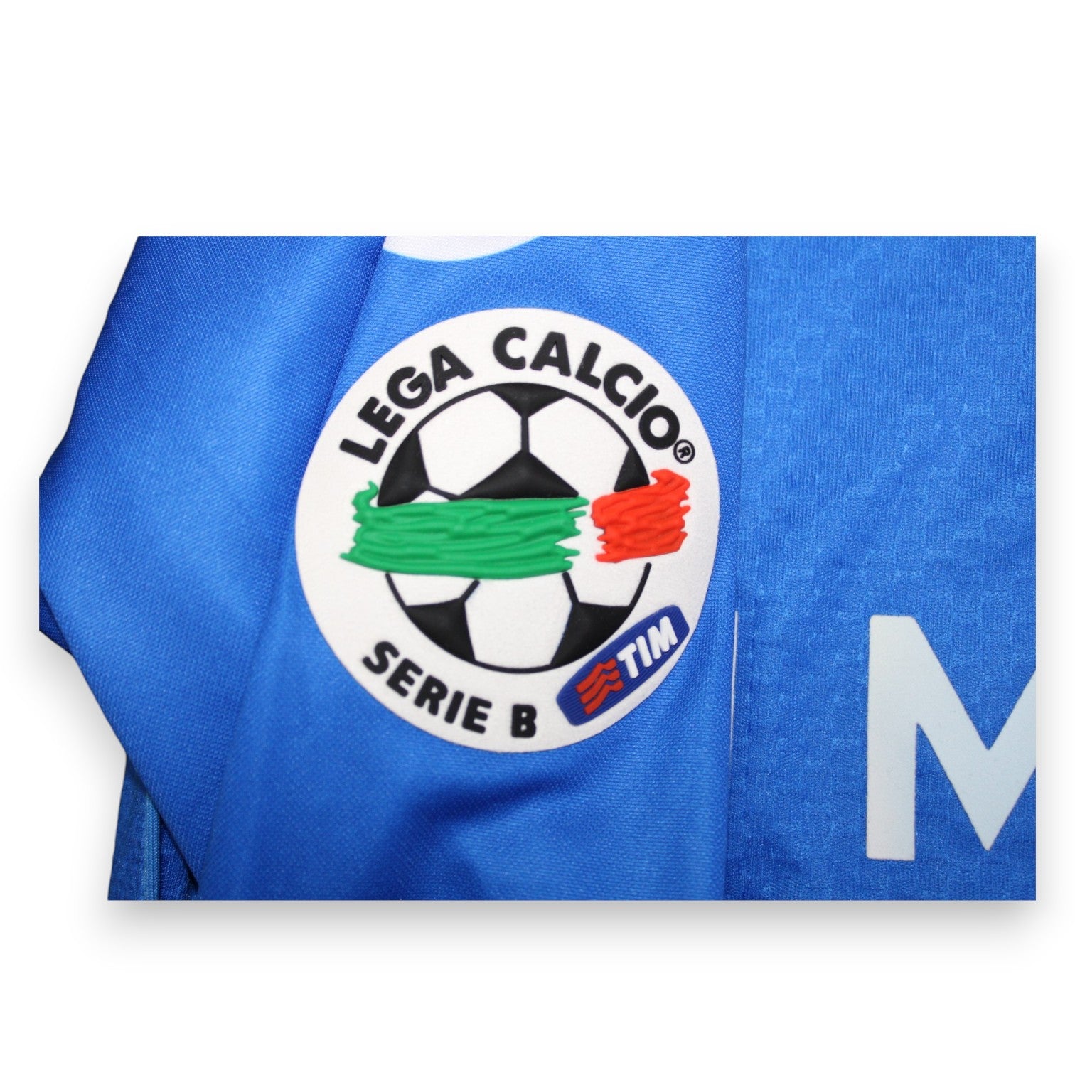 Dettaglio patch Lega Calcio Serie B TIM – maglia Empoli FC Home 2009-10 Player Issued Asics manica lunga – Saudati N.11
