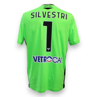 Maglia portiere Hellas Verona 2020-21 Player Issued Marco Silvestri numero 1 – Macron – verde fluo – sponsor Vetrocar