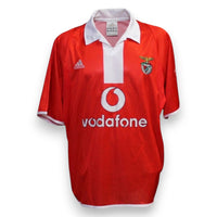 Fronte maglia SL Benfica Home 2001-02 Vintage Player Issued – adidas – sponsor Vodafone – scudo Benfica – pannello bianco a V