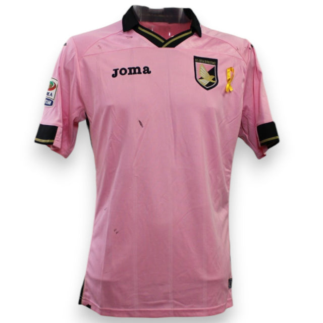 Maglia Palermo Home 2014-15 Player Issued Stefano Sorrentino – Joma – patch Serie A TIM – nastro giallo benefico