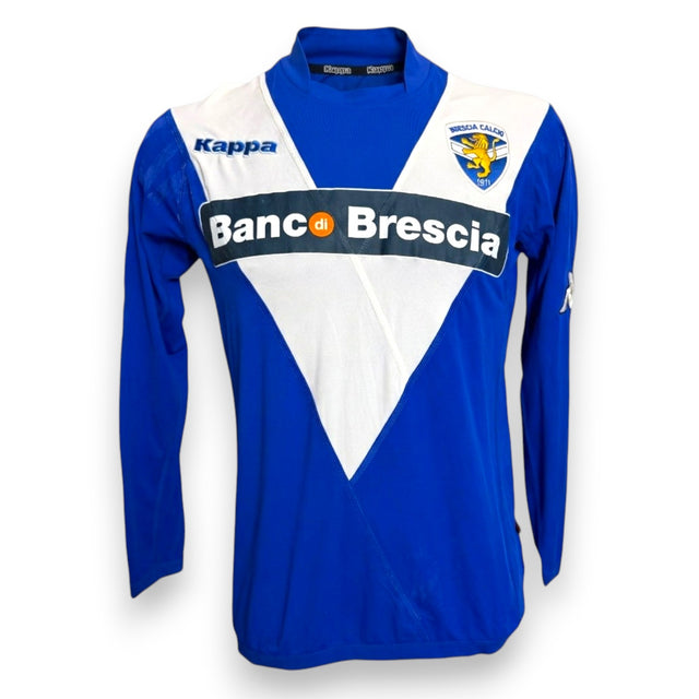 Fronte maglia Brescia Calcio Home 2005-06 Player Issued Kappa – sponsor Banco di Brescia – stemma Brescia Calcio 1911