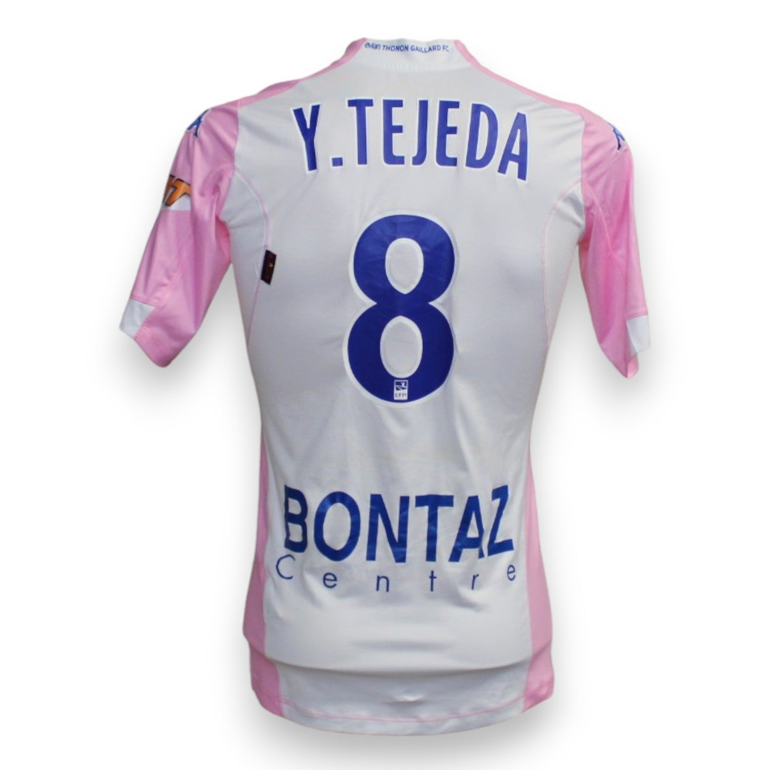 Maglia Evian Thonon Gaillard Home 2014-15 Player Issued Yeltsin Tejeda numero 8 – Kappa – retro con nome e numero