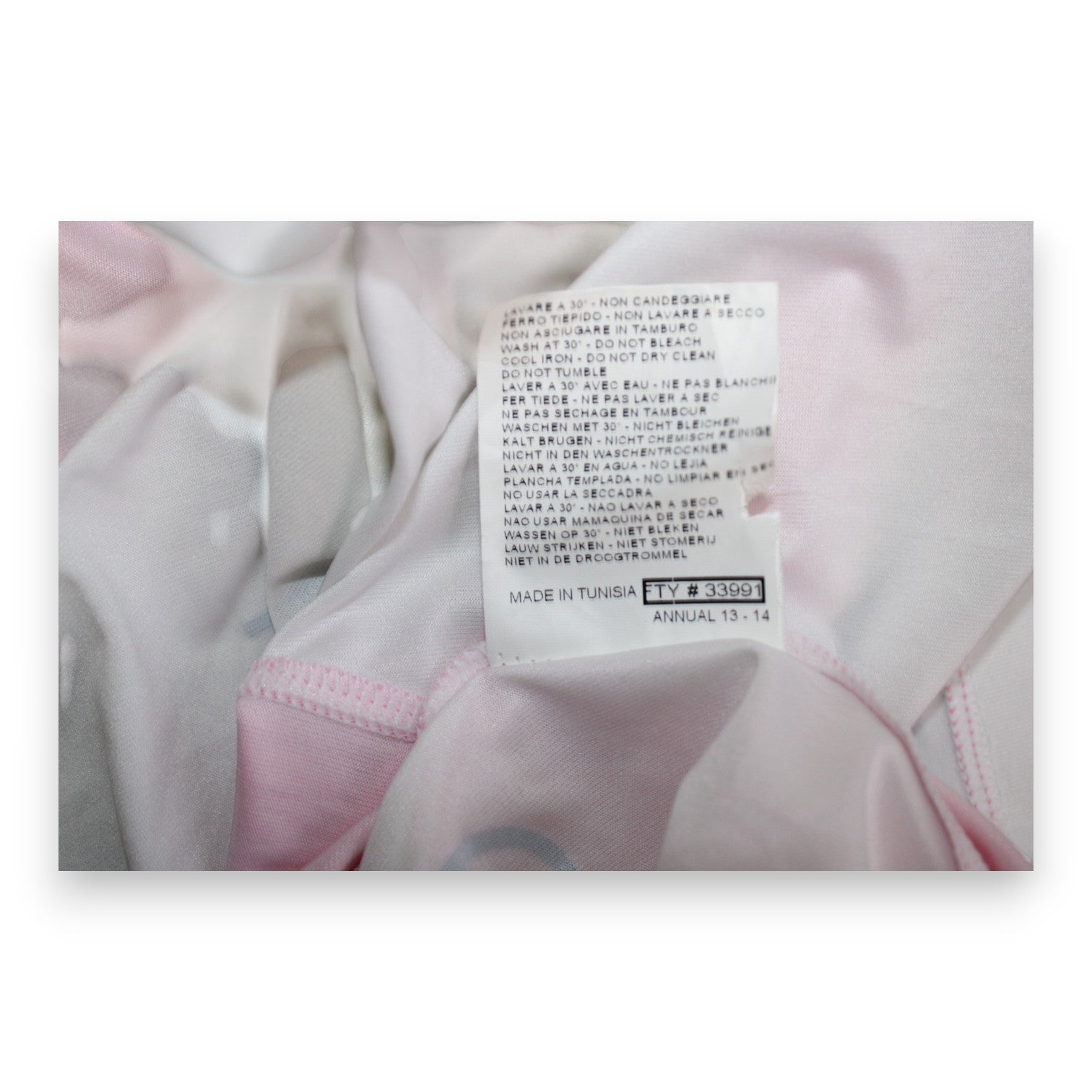 Etichetta interna maglia Evian Thonon Gaillard 2014-15 Kappa – Made in Tunisia – taglia S – Player Issued Tejeda