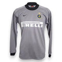 Fronte maglia portiere FC Internazionale GK 2002-03 grigia manica lunga – sponsor Pirelli – stemma Inter cerchio giallo – Nike Team Store Vintage taglia S