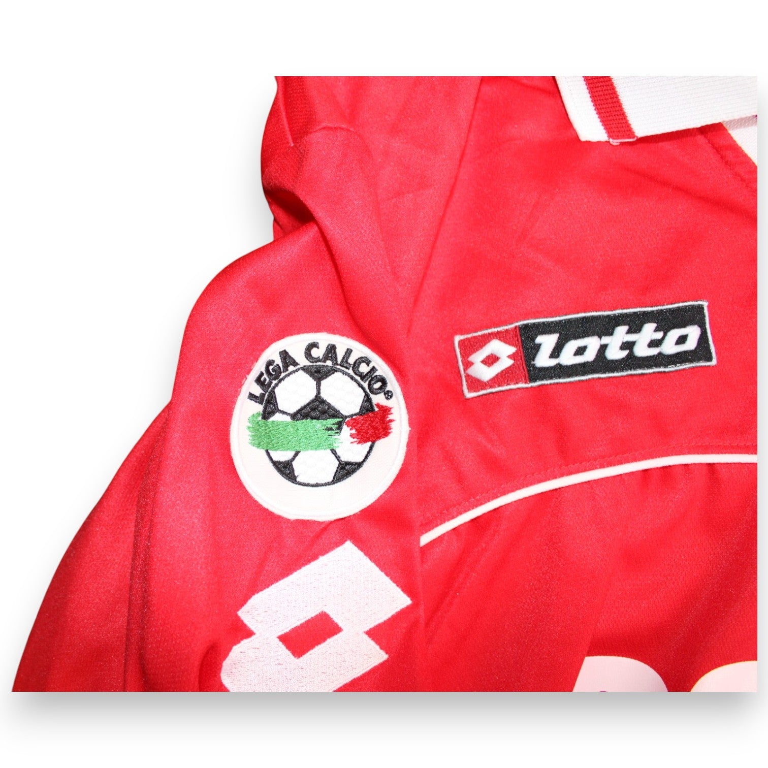 Patch Lega Calcio maglia Piacenza 1998-2000 Lotto – dettaglio manica – Player Issued Tosto N.26 – vintage Serie A italiana