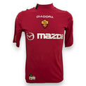 Fronte maglia Roma Home 2003-04 Diadora Vintage – stemma AS Roma – sponsor Mazda – rosso giallorosso