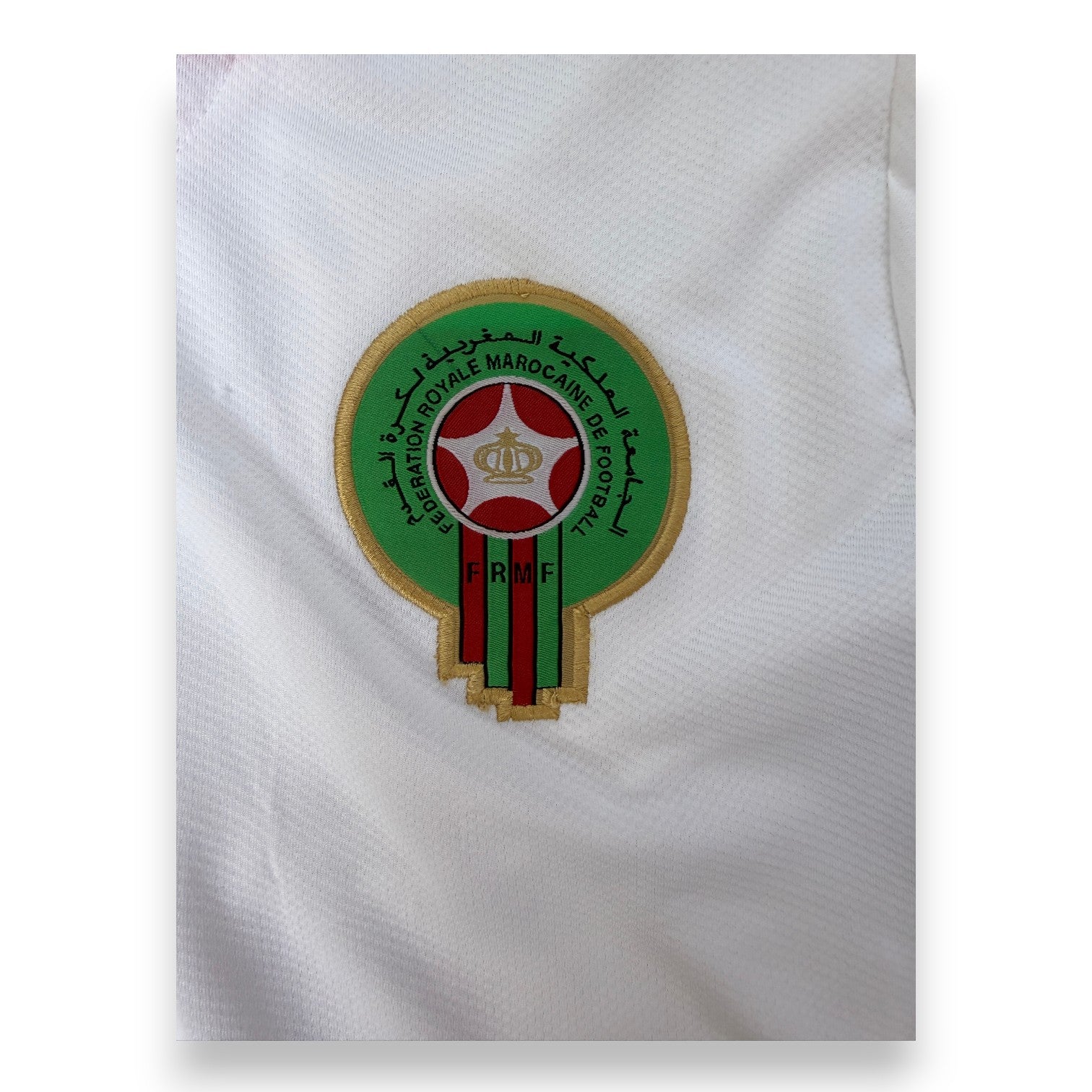 Dettaglio stemma Federazione Reale Marocchina di Calcio FRMF maglia Away 2006