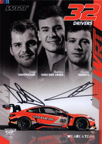 Brochure autografata Dries Vanthoor e Charles Weerts WRT BMW M4 GT3 numero 32 Fanatec GT World Challenge 2024 – doppio autografo originale pennarello nero – 15x10 cm