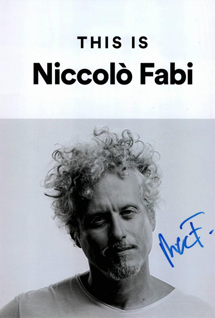 Fotografia autografata Niccolò Fabi ritratto promozionale bianco e nero – autografo originale pennarello blu – 30x20 cm – condizioni Excellent