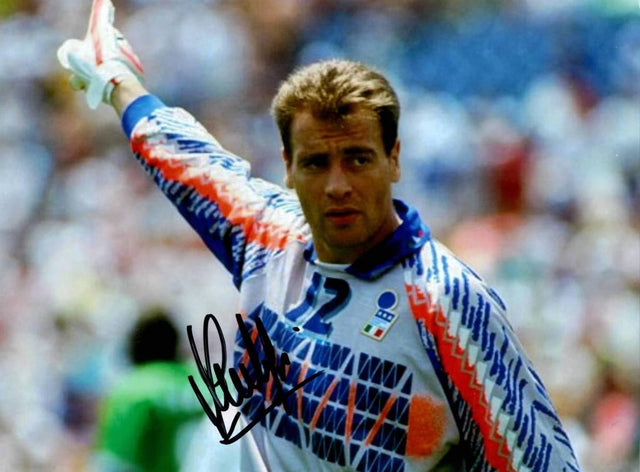 Fotografia autografata Luca Marchegiani portiere anni 90 – autografo originale pennarello nero – vicecampione mondiale 1994 – condizioni Excellent