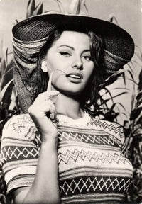 Cartolina originale Sophia Loren film La Donna del Fiume 1954 prodotto Carlo Ponti – fotografia in bianco e nero – 14,8x9,9 cm – condizioni Excellent