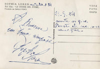 Retro cartolina autografata Sophia Loren con dedica originale e firma 23 settembre 1954 – timbro Totalfoto Milano – vera fotografia