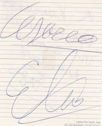 Autografo originale Elio – Stefano Belisari – Elio e Le Storie Tese – foglio di agenda – dedica autografa pennarello blu