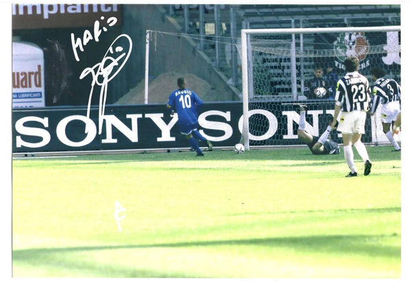 Fotografia Autografata Roberto Baggio – Brescia vs Juventus – Gol Sotto Porta – COA Incluso