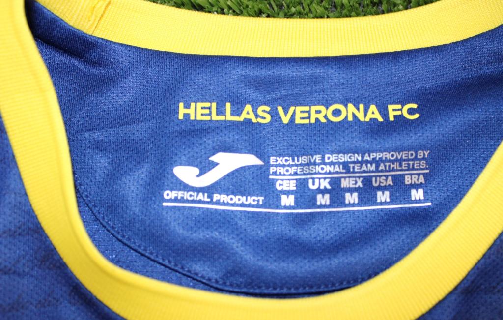 Etichetta interna Joma maglia Hellas Verona Home 2023-24 Match Worn – taglia M – Official Product