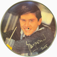 Dettaglio Picture Disc Gianni Morandi – Ritratto di Gianni RCA – autografo originale pennarello oro con anno 2015 – vinile picture disc foto giovane Morandi