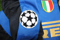 Dettaglio patch UEFA Champions League e Scudetto maglia Inter Home 2008-09 – Nike Player Issued – stagione 2008-09