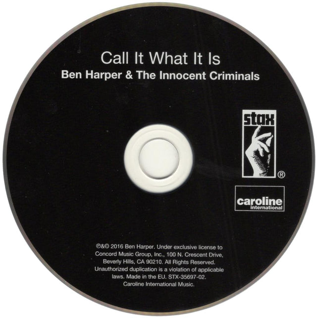 Disco CD Ben Harper & The Innocent Criminals – Call It What It Is – Stax Caroline International 2016 – Made in EU – STX-35697-02