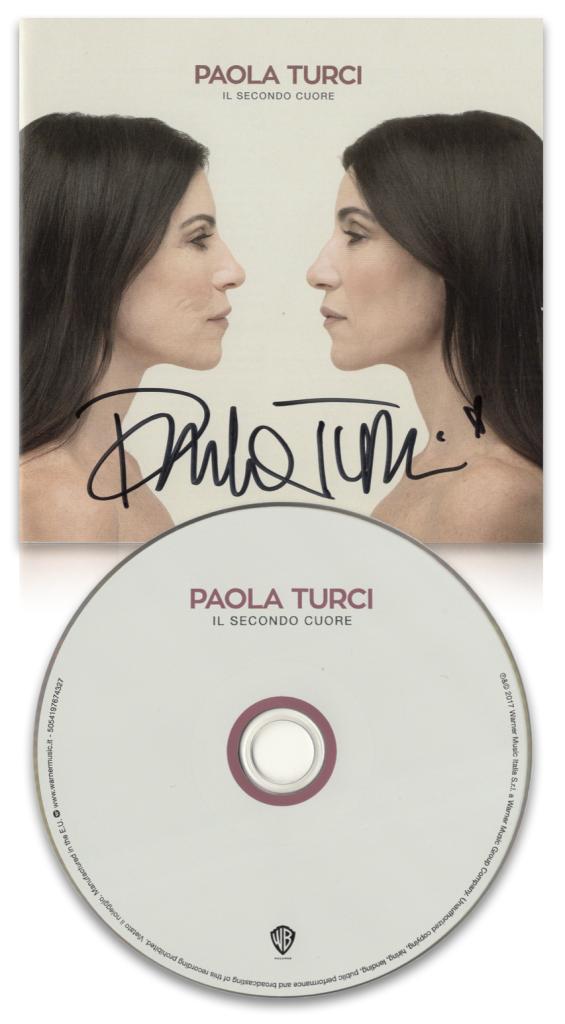 CD autografato Paola Turci – Il Secondo Cuore Warner Music 2017 – copertina con autografo originale pennarello nero e disco – condizioni Excellent