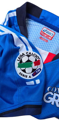 Dettaglio patch Lega Calcio Serie A TIM maglia Empoli 2007-08 Player Issued – etichetta Asics Team Line taglia L
