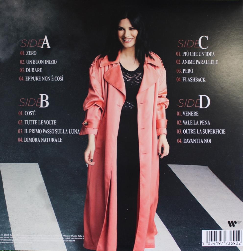 Retro copertina vinile Laura Pausini Anime Parallele 2023 – tracklist completa Side A B C D – Warner Music Italy