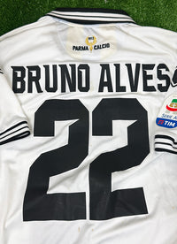 Dettaglio nameset Bruno Alves N.22 maglia Parma Calcio 2018-19 Player Issued – patch Serie A TIM – Erreà
