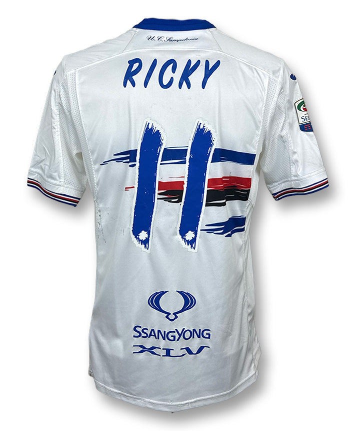 Retro maglia Sampdoria Away 2016-17 numero 11 Ricky Player Issued – sponsor SsangYong XLV – Joma – cimelio Serie A