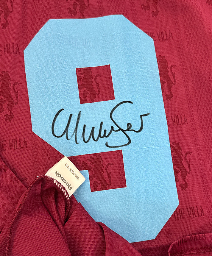 Maglia Vintage Aston Villa Home 1995/96 – Savo Milošević – N.9 – Store Autografata – Reebok – AST Computer – Premier League – COA Incluso