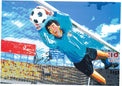 Autografo Dino Zoff su cartoncino artwork – illustrazione parata in volo maglia azzurra Nazionale Italia – firma pennarello nero – 29,6x21 cm