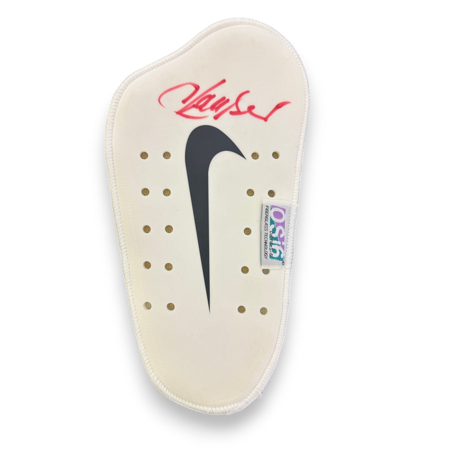Autografo Franco Baresi su parastinco vintage Nike – Swoosh nero fibra di vetro OSFA – firma pennarello rosso