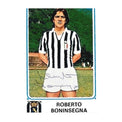 Autografo originale Roberto Boninsegna su cartoncino con foto maglia Juventus anni '70 – firma pennarello nero – condizioni Excellent