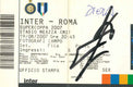 Biglietto originale autografato Javier Zanetti Supercoppa Italiana 2007 Inter-Roma San Siro – settore Fotografi Campo Ufficio Stampa – pennarello nero – 12x8,3 cm