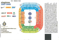 Retro biglietto Inter-Roma Supercoppa 2007 stagione 2007-2008 – sponsor Inter Nike Pirelli SKY – mappa stadio San Siro Meazza